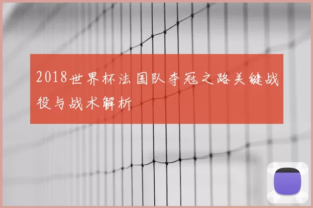 2018世界杯法国队夺冠之路关键战役与战术解析
